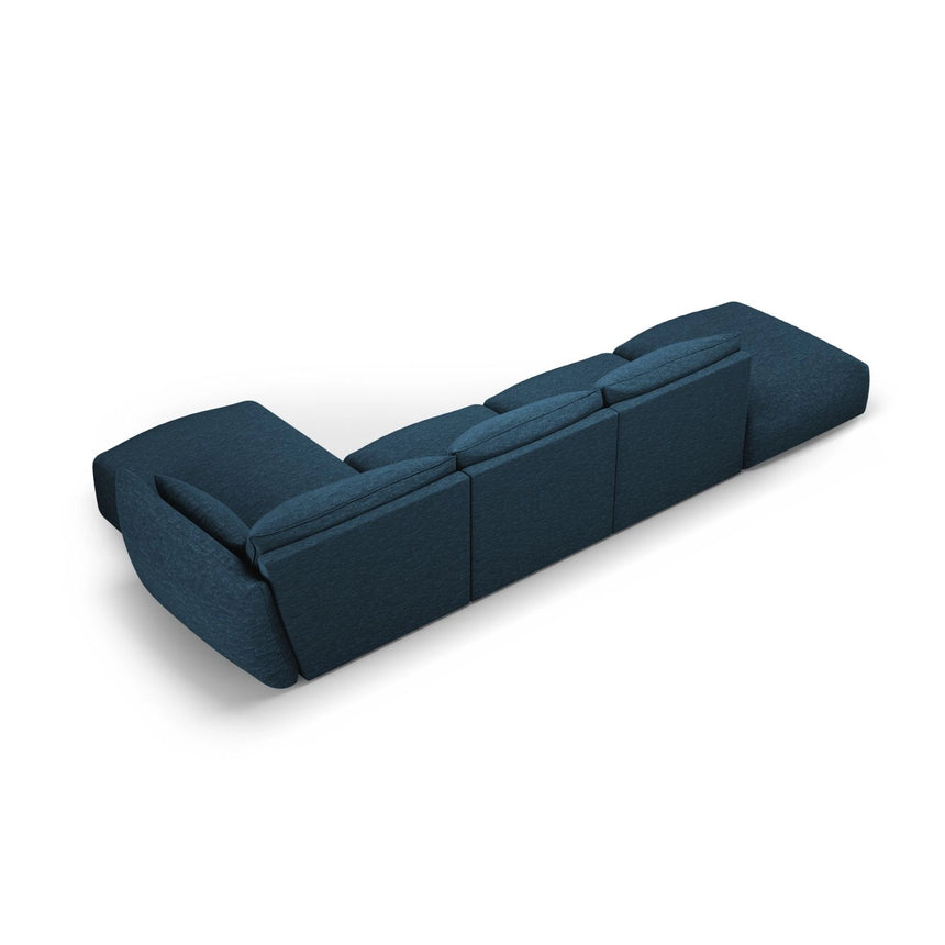 Matera 5-Sitzer Ecksofa, Rechte Seite, aus Chenille in Königsblau (Haga 86), 364x171x85 cm von Cosmopolitan Design – Bild 4