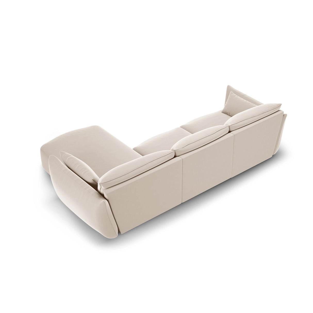 Matera 5-Sitzer Ecksofa, Rechte Seite, aus Samt in Beige (Salvador 1), 280x171x85 cm von Cosmopolitan Design – Bild 3