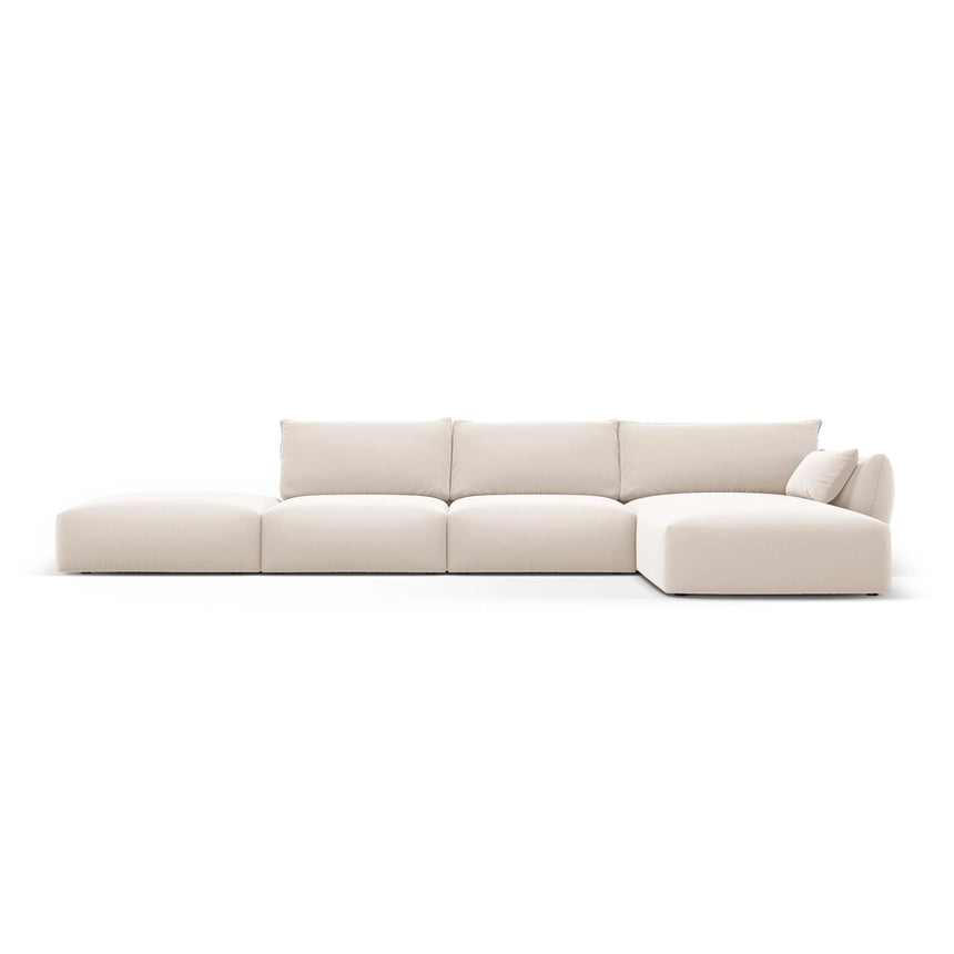 Matera 5-Sitzer Ecksofa, Rechte Seite, aus Samt in Beige (Salvador 1), 364x171x85 cm von Cosmopolitan Design – Bild 1