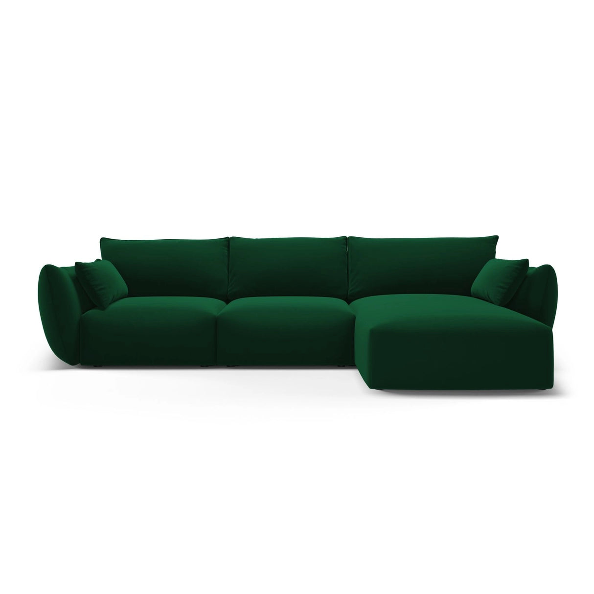 Matera 5-Sitzer Ecksofa, Rechte Seite, aus Samt in Flaschengrün (Salvador 7), 280x171x85 cm von Cosmopolitan Design – Bild 1