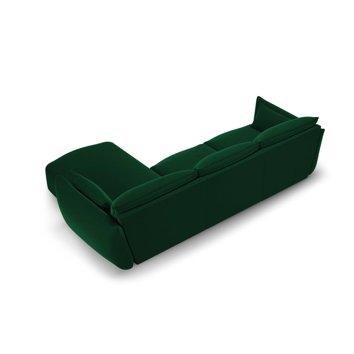Matera 5-Sitzer Ecksofa, Rechte Seite, aus Samt in Flaschengrün (Salvador 7), 280x171x85 cm von Cosmopolitan Design – Bild 3