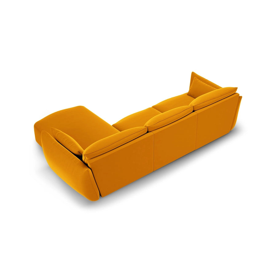 Matera 5-Sitzer Ecksofa, Rechte Seite, aus Samt in Gelb (Salvador 10), 280x171x85 cm von Cosmopolitan Design – Bild 3