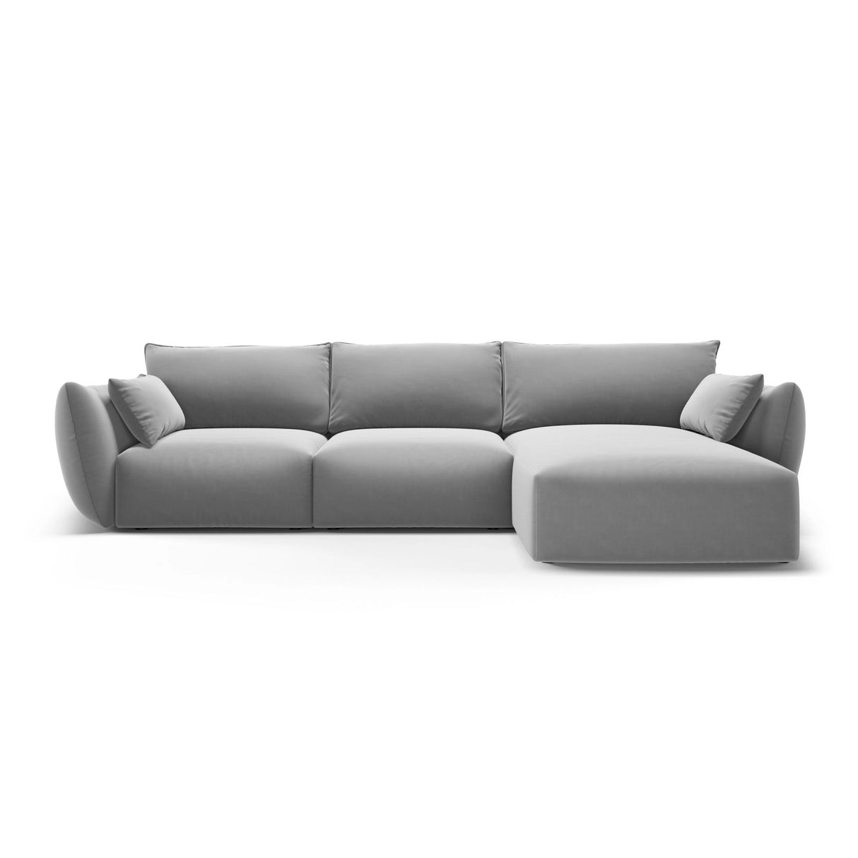Matera 5-Sitzer Ecksofa, Rechte Seite, aus Samt in Grau (Salvador 17), 280x171x85 cm von Cosmopolitan Design – Bild 1