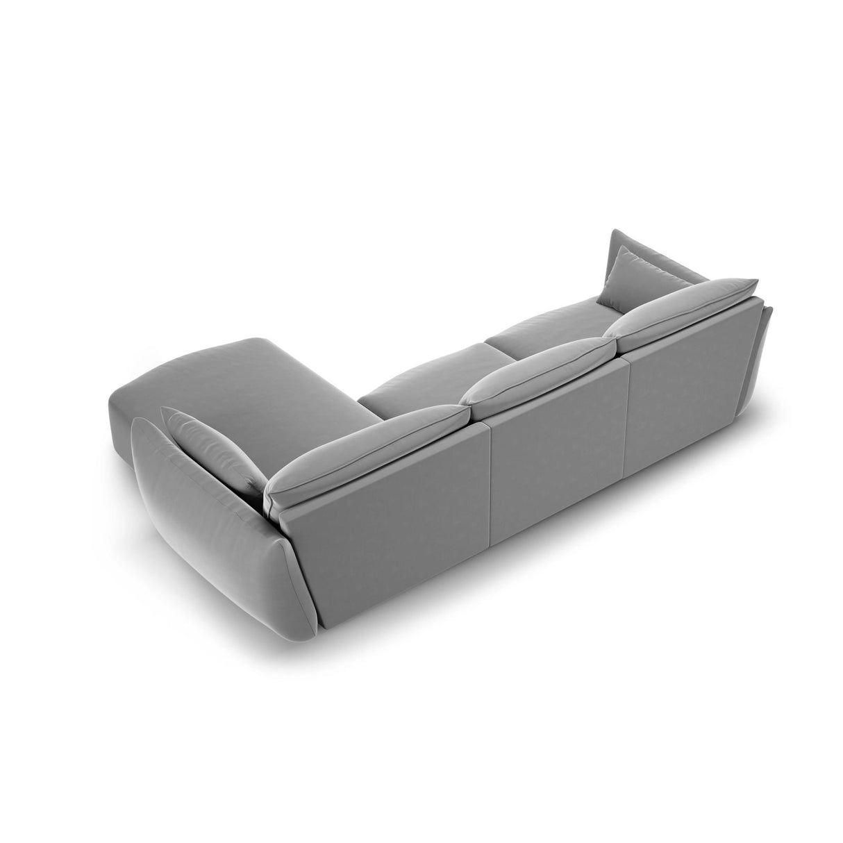 Matera 5-Sitzer Ecksofa, Rechte Seite, aus Samt in Grau (Salvador 17), 280x171x85 cm von Cosmopolitan Design – Bild 3