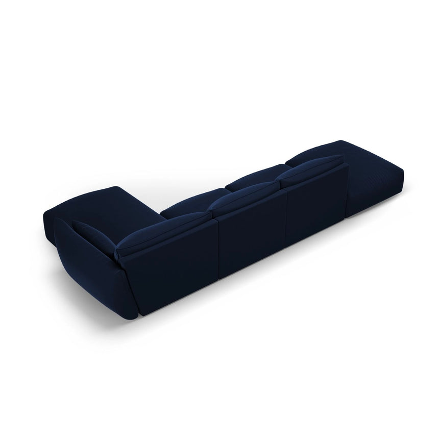 Matera 5-Sitzer Ecksofa, Rechte Seite, aus Samt in Königsblau (Salvador 5), 364x171x85 cm von Cosmopolitan Design – Bild 4