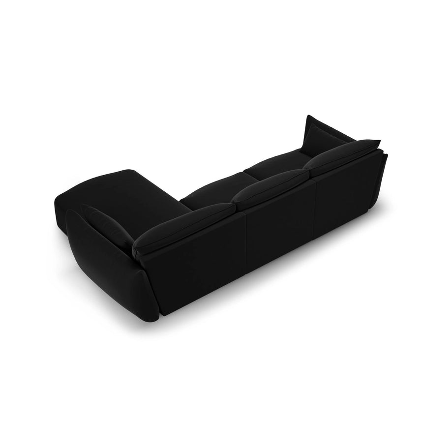 Matera 5-Sitzer Ecksofa, Rechte Seite, aus Samt in Schwarz (Salvador 19), 280x171x85 cm von Cosmopolitan Design – Bild 3
