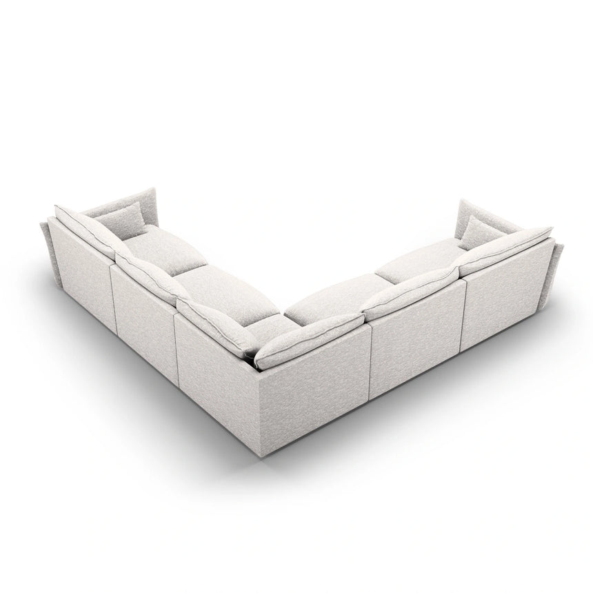 Matera 7-Sitzer Ecksofa, Symmetrisch, aus Chenille in Hellgrau (Haga 06), 286x286 cm von Cosmopolitan Design – Bild 4