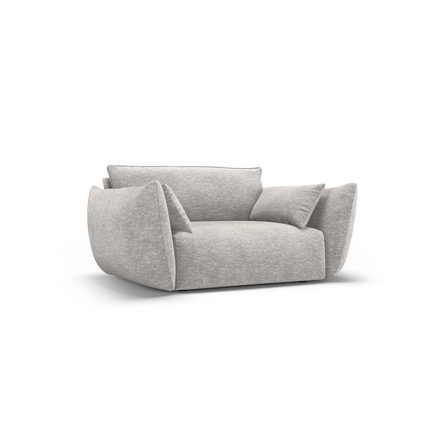 Matera Sessel aus Chenille in Hellgrau (Haga 06), 128x110x85 cm von Cosmopolitan Design – Bild 3