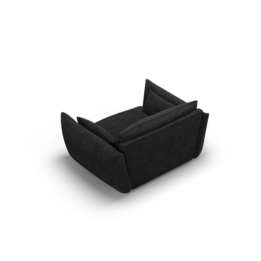 Matera Sessel aus Chenille in Schwarz (Haga 19), 128x110x85 cm von Cosmopolitan Design – Bild 4