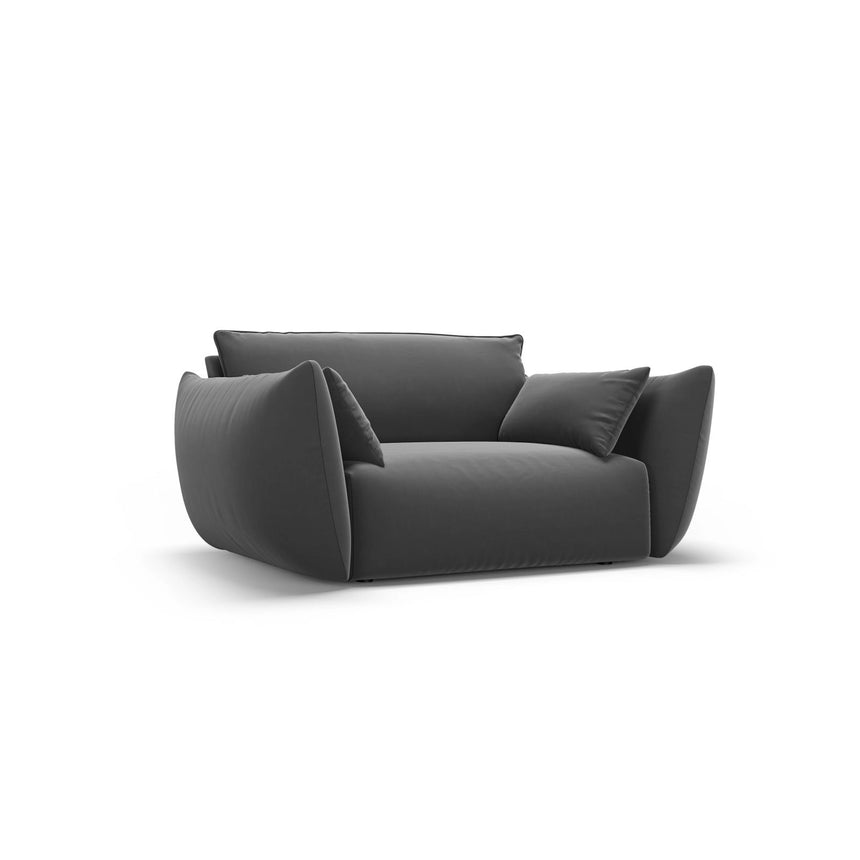 Matera Sessel aus Samt in Dunkelgrau (Salvador 18), 128x110x85 cm von Cosmopolitan Design – Bild 3