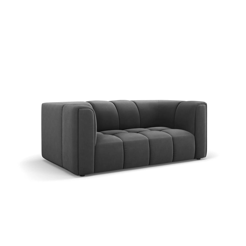Moritz 2-Sitzer Sofa aus Samt in Grau (Bluvel 14), 166x96 cm von Cosmopolitan Design – Bild 2