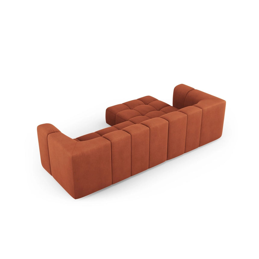 Moritz 3-Sitzer Ecksofa, Linke Seite, aus Chenille in Orange (Rebel 20), 256x160x70 cm von Cosmopolitan Design – Bild 3