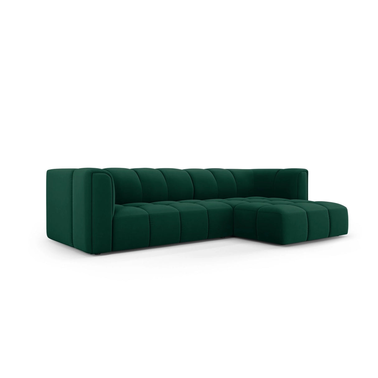 Moritz 3-Sitzer Ecksofa, Rechte Seite, aus Samt in Flaschengrün (Bluvel 78), 256x160x70 cm von Cosmopolitan Design – Bild 2