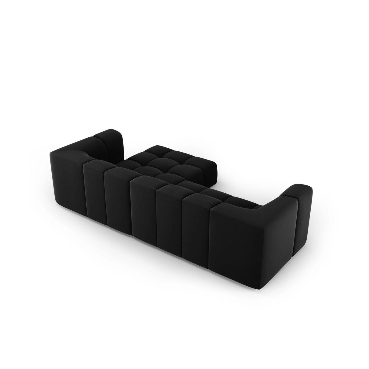Moritz 3-Sitzer Ecksofa, Rechte Seite, aus Samt in Schwarz (Bluvel 19), 256x160x70 cm von Cosmopolitan Design – Bild 3