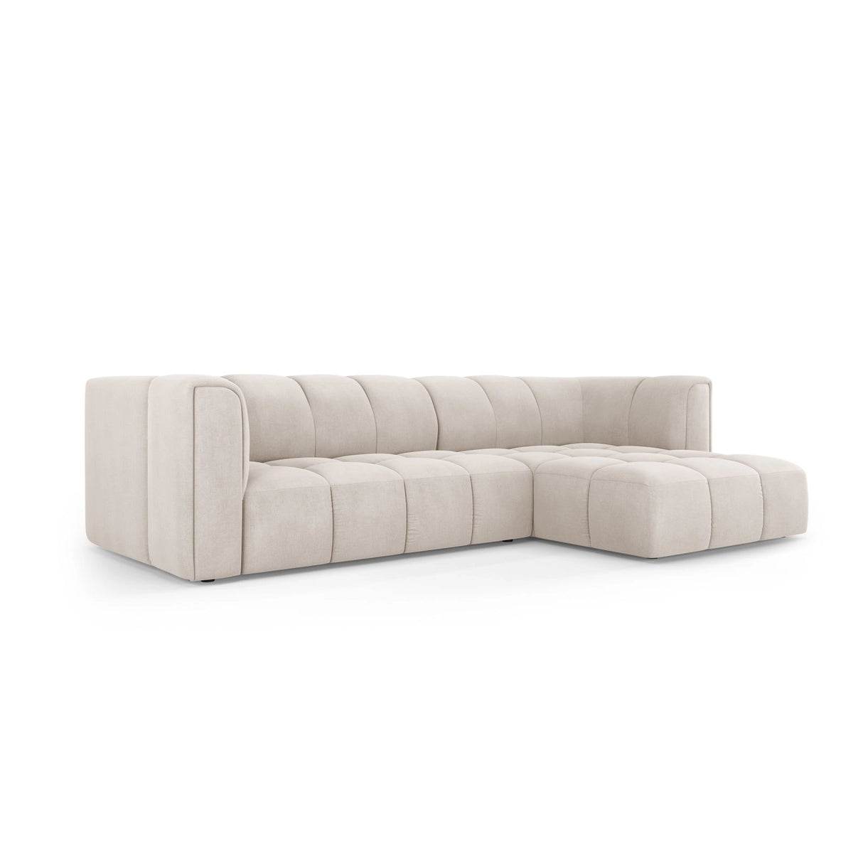 Moritz 3-Sitzer Ecksofa, Rechte Seite, aus Samt oder Chenille, 256x160x70 cm von Cosmopolitan Design – Bild 2