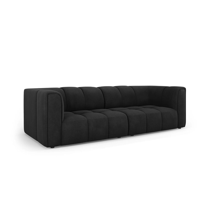 Moritz 3-Sitzer Sofa aus Chenille in Schwarz (Rebel 1), 226x96x70 cm von Cosmopolitan Design – Bild 2