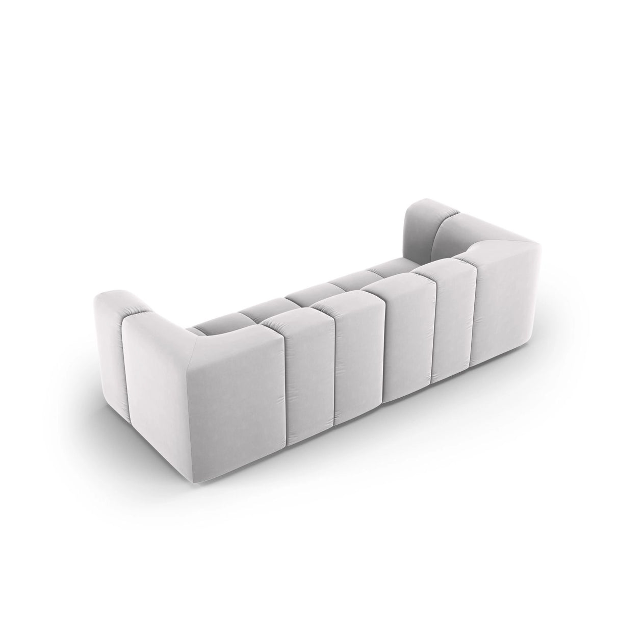 Moritz 3-Sitzer Sofa aus Samt in Silber (Bluvel 03), 226x96x70 cm von Cosmopolitan Design – Bild 3