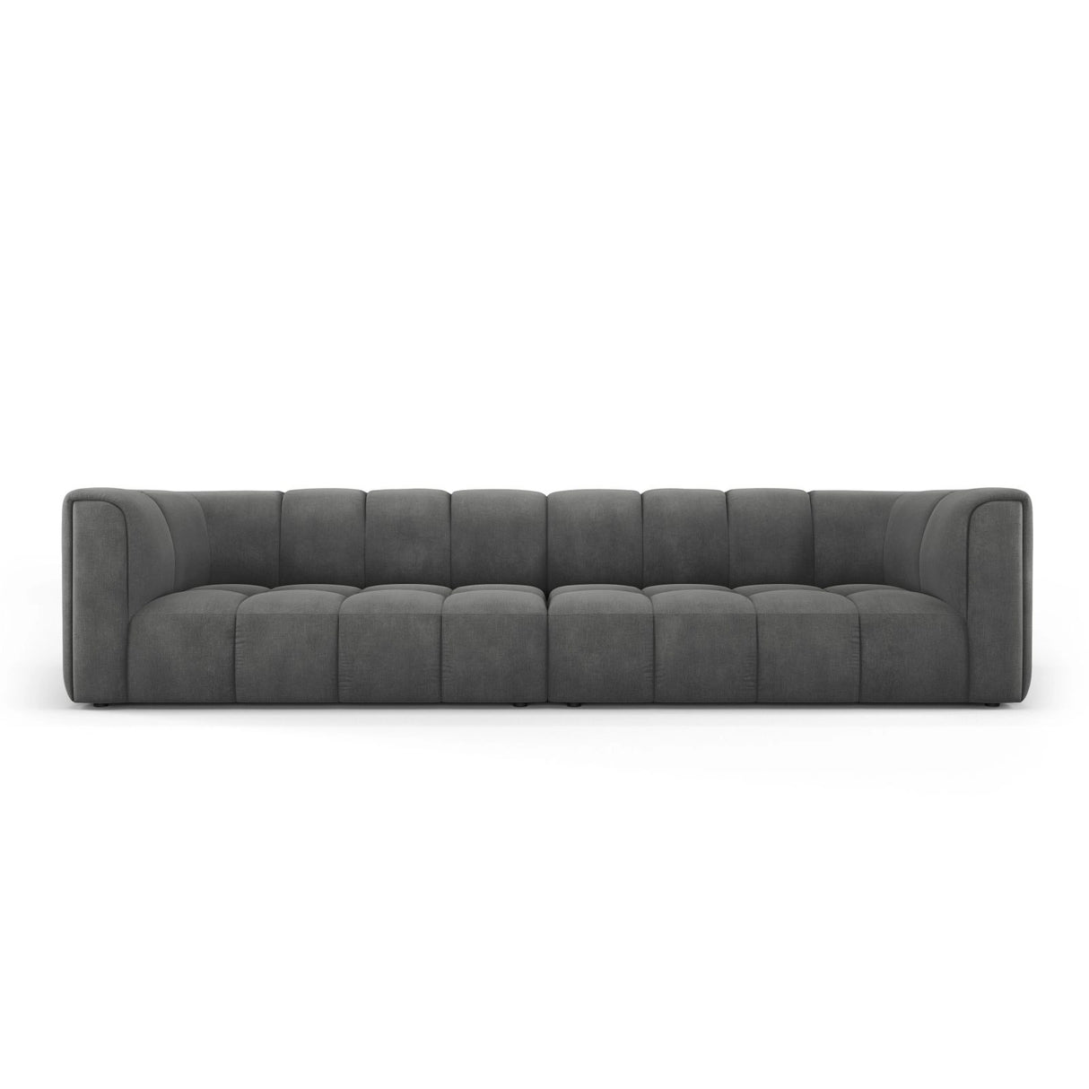 Moritz 4-Sitzer Sofa aus Chenille in Dunkelgrau (Rebel 3), 286x96x70 cm von Cosmopolitan Design – Bild 1