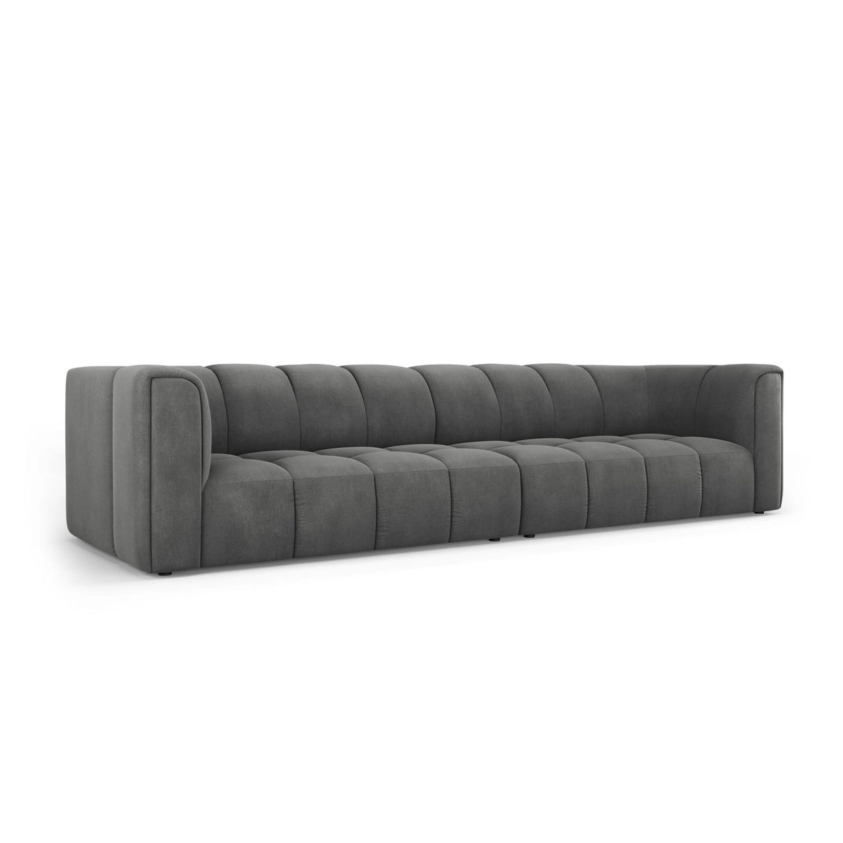 Moritz 4-Sitzer Sofa aus Chenille in Dunkelgrau (Rebel 3), 286x96x70 cm von Cosmopolitan Design – Bild 2