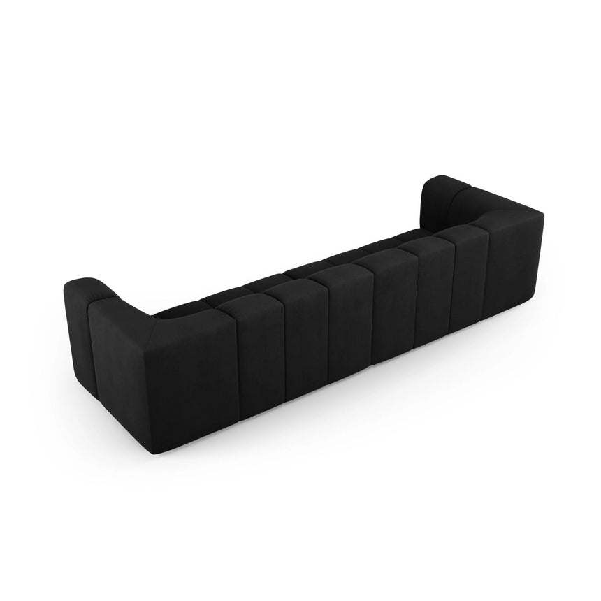 Moritz 4-Sitzer Sofa aus Chenille in Schwarz (Rebel 1), 286x96x70 cm von Cosmopolitan Design – Bild 3