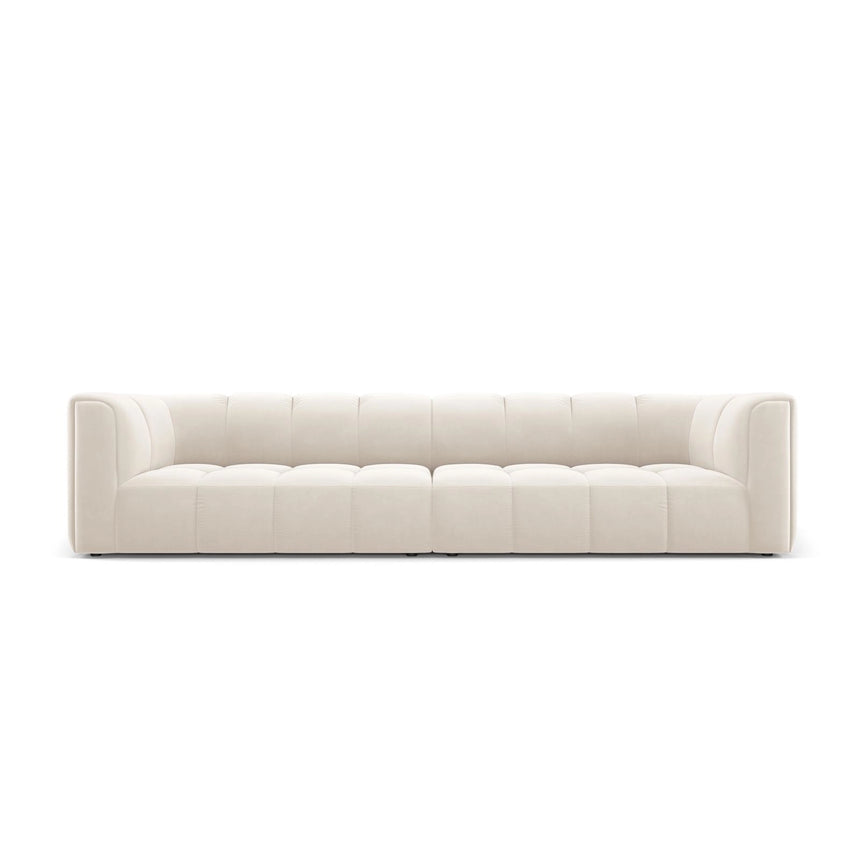 Moritz 4-Sitzer Sofa aus Samt in Hellbeige (Bluvel 22), 286x96x70 cm von Cosmopolitan Design – Bild 1