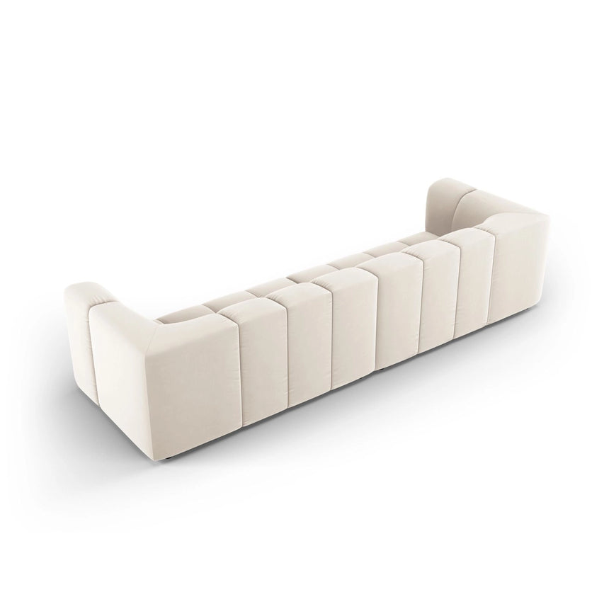 Moritz 4-Sitzer Sofa aus Samt in Hellbeige (Bluvel 22), 286x96x70 cm von Cosmopolitan Design – Bild 3