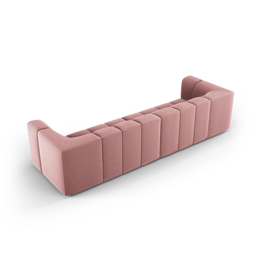 Moritz 4-Sitzer Sofa aus Samt in Rosa (Bluvel 52), 286x96x70 cm von Cosmopolitan Design – Bild 3