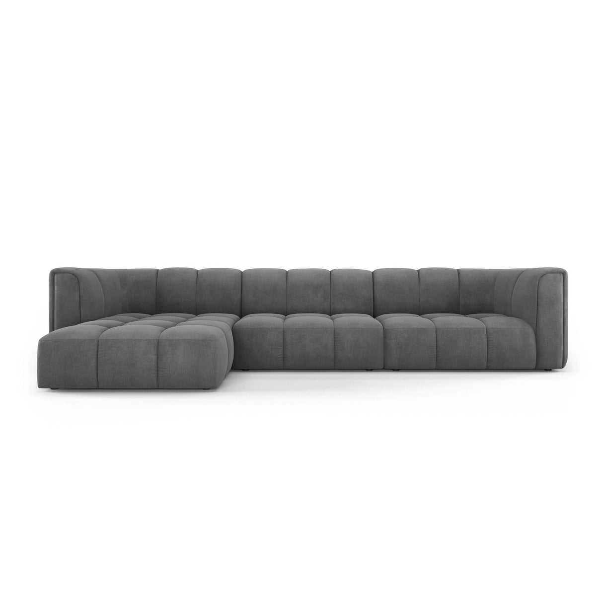 Moritz 5-Sitzer Ecksofa, Linke Seite, aus Chenille in Dunkelgrau (Rebel 3), 316x160x70 cm von Cosmopolitan Design – Bild 1