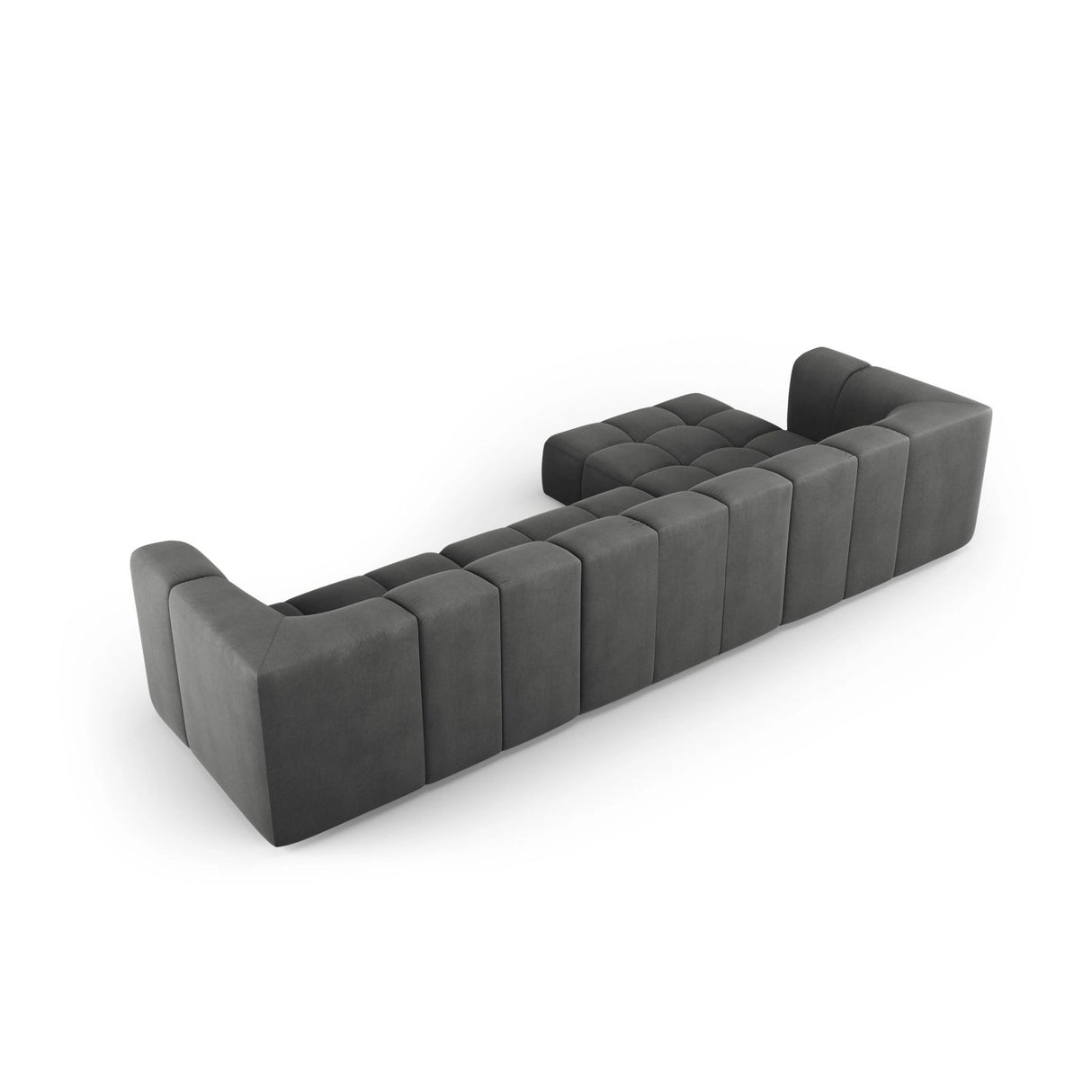Moritz 5-Sitzer Ecksofa, Linke Seite, aus Chenille in Dunkelgrau (Rebel 3), 316x160x70 cm von Cosmopolitan Design – Bild 3