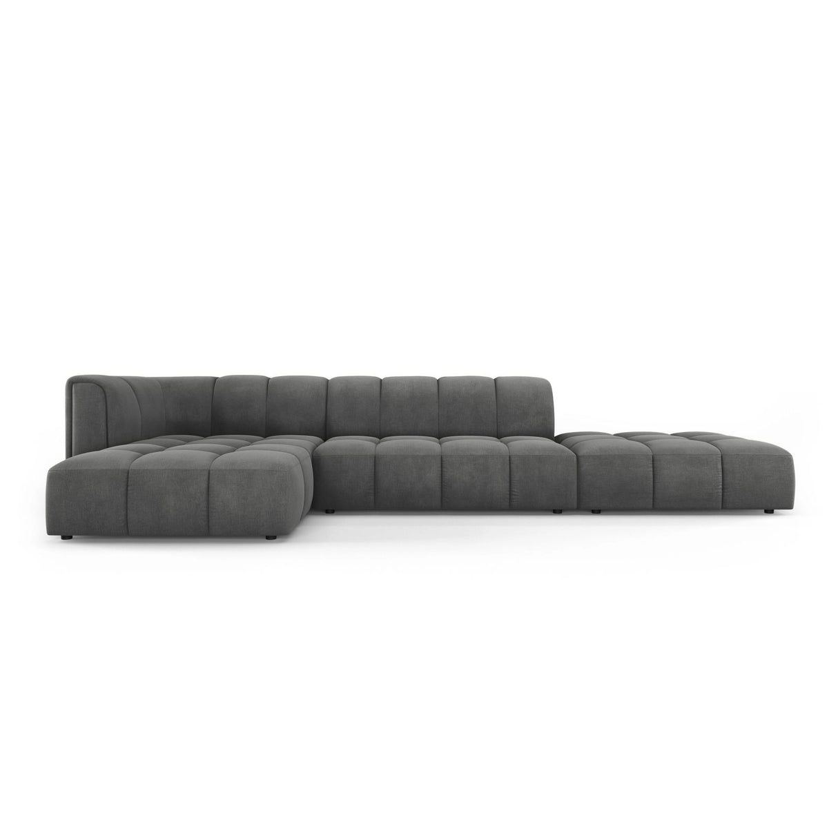 Moritz 5-Sitzer Ecksofa, Linke Seite, aus Chenille in Dunkelgrau (Rebel 3), 323x160x70 cm von Cosmopolitan Design – Bild 1