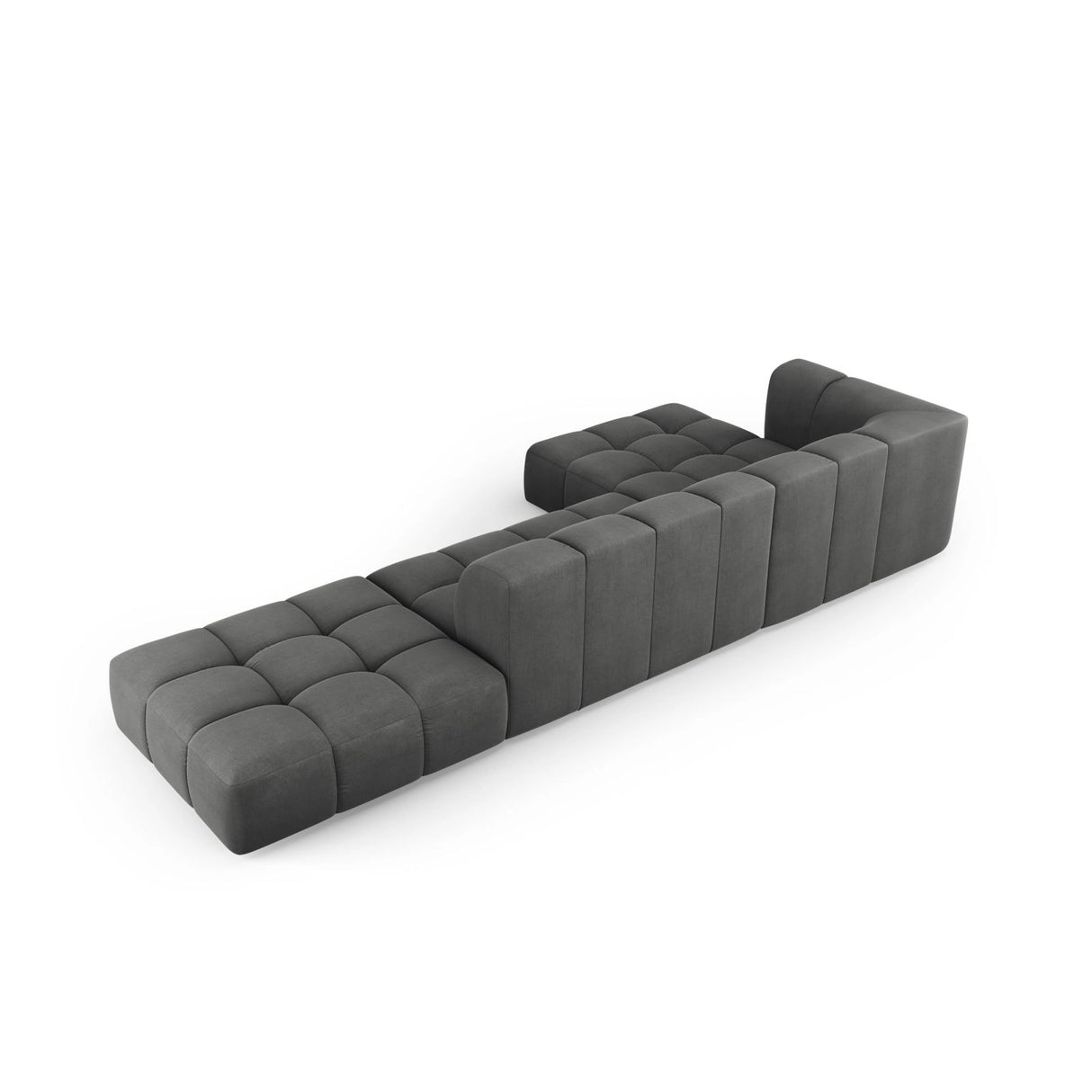Moritz 5-Sitzer Ecksofa, Linke Seite, aus Chenille in Dunkelgrau (Rebel 3), 323x160x70 cm von Cosmopolitan Design – Bild 3