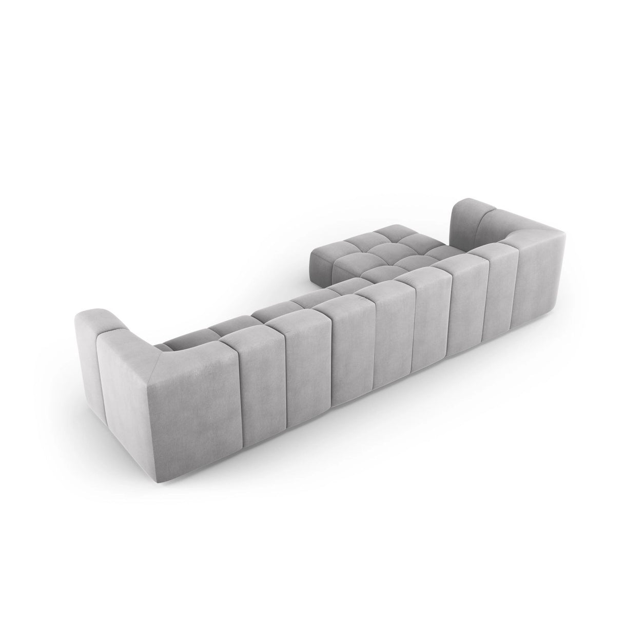 Moritz 5-Sitzer Ecksofa, Linke Seite, aus Chenille in Hellgrau (Rebel 5), 316x160x70 cm von Cosmopolitan Design – Bild 3