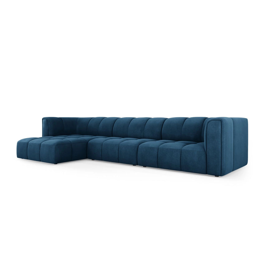 Moritz 5-Sitzer Ecksofa, Linke Seite, aus Chenille in Königsblau (Rebel 12), 316x160x70 cm von Cosmopolitan Design – Bild 2