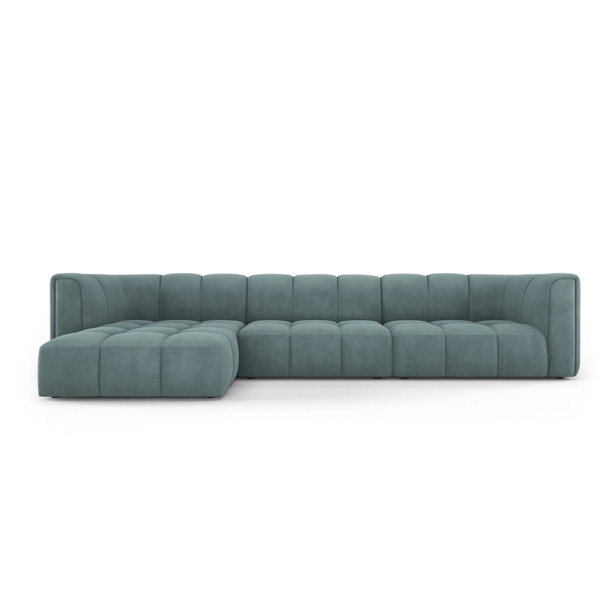 Moritz 5-Sitzer Ecksofa, Linke Seite, aus Chenille in Seegrün (Rebel 13), 316x160x70 cm von Cosmopolitan Design – Bild 1