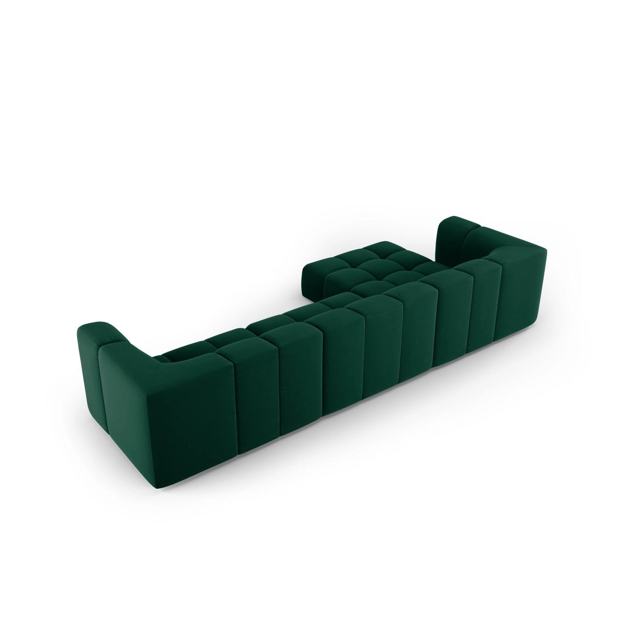 Moritz 5-Sitzer Ecksofa, Linke Seite, aus Samt in Flaschengrün (Bluvel 78), 316x160x70 cm von Cosmopolitan Design – Bild 3
