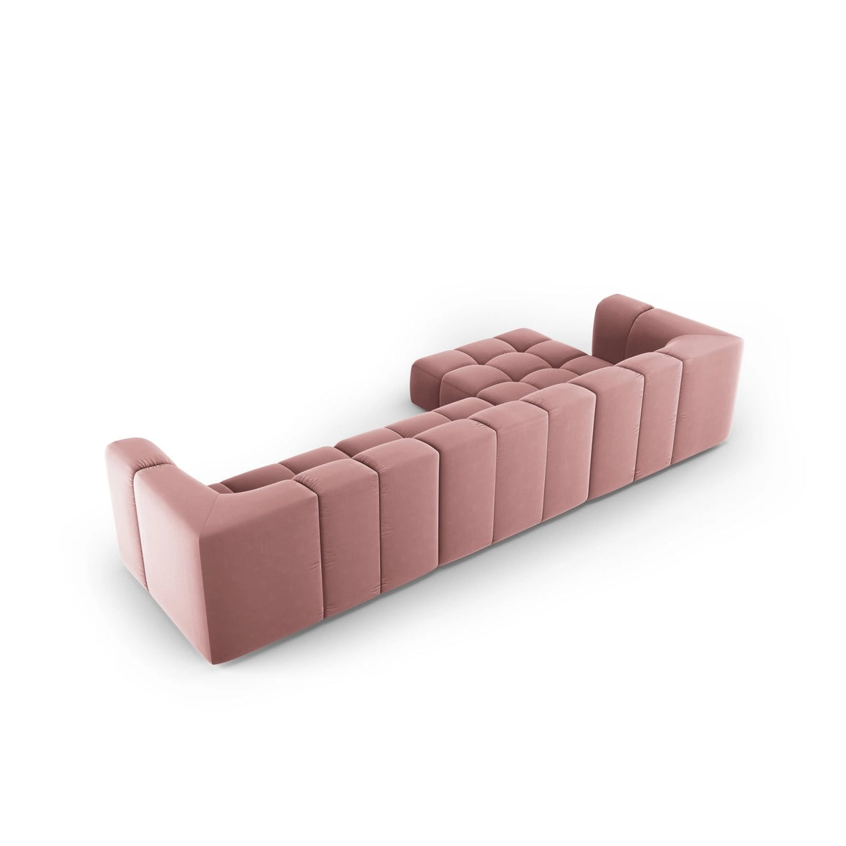 Moritz 5-Sitzer Ecksofa, Linke Seite, aus Samt in Rosa (Bluvel 52), 316x160x70 cm von Cosmopolitan Design – Bild 3