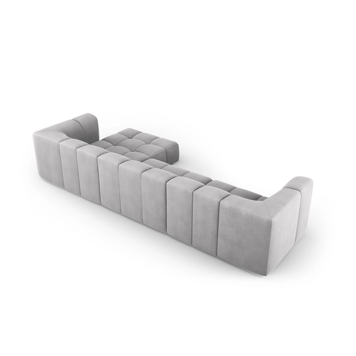 Moritz 5-Sitzer Ecksofa, Rechte Seite, aus Chenille in Hellgrau (Rebel 5), 316x160x70 cm von Cosmopolitan Design – Bild 3