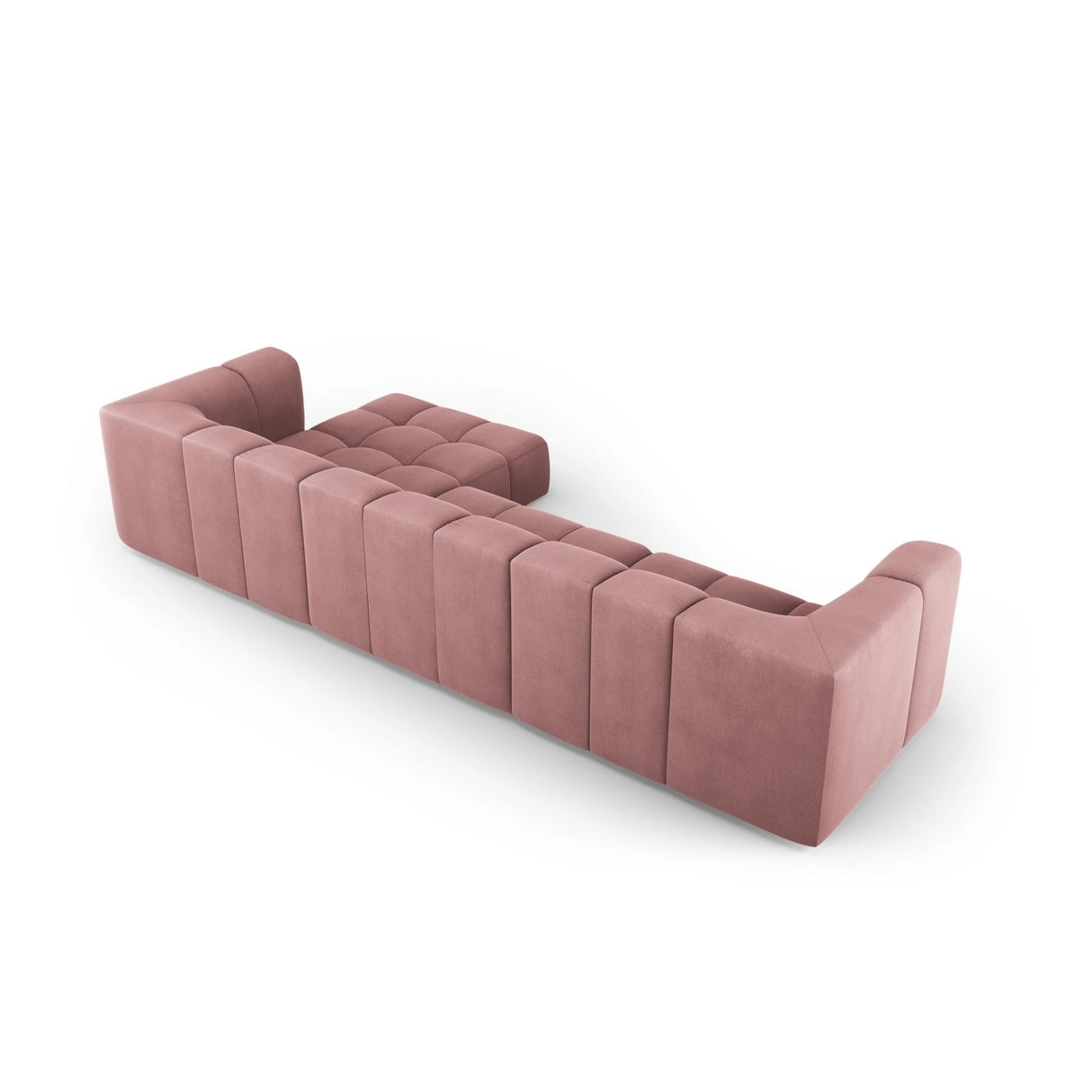 Moritz 5-Sitzer Ecksofa, Rechte Seite, aus Chenille in Rosa (Rebel 7), 316x160x70 cm von Cosmopolitan Design – Bild 3