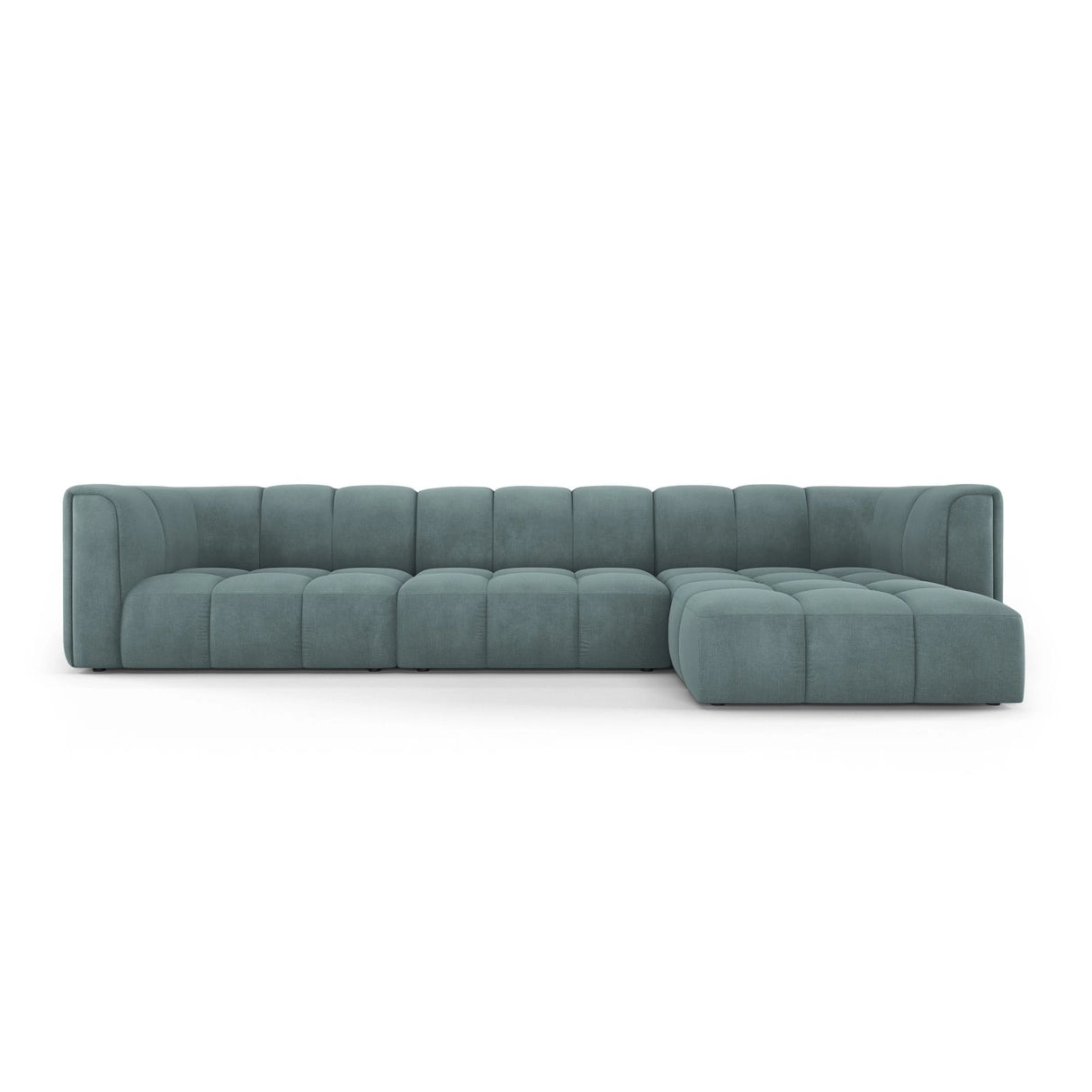 Moritz 5-Sitzer Ecksofa, Rechte Seite, aus Chenille in Seegrün (Rebel 13), 316x160x70 cm von Cosmopolitan Design – Bild 1