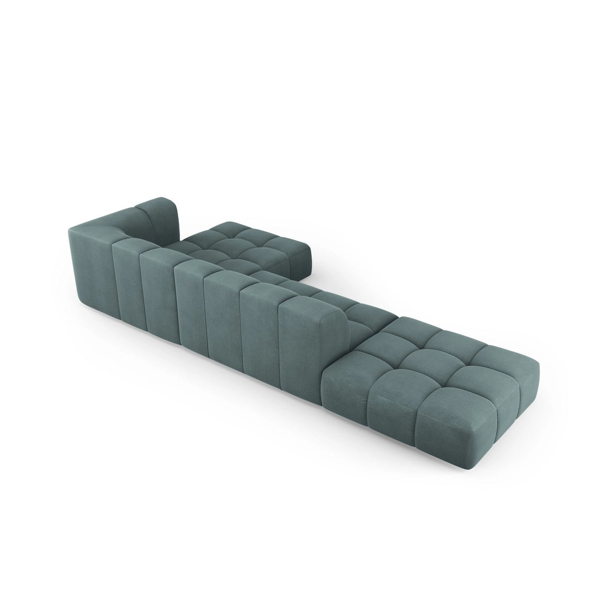Moritz 5-Sitzer Ecksofa, Rechte Seite, aus Chenille in Seegrün (Rebel 13), 323x160x70 cm von Cosmopolitan Design – Bild 3