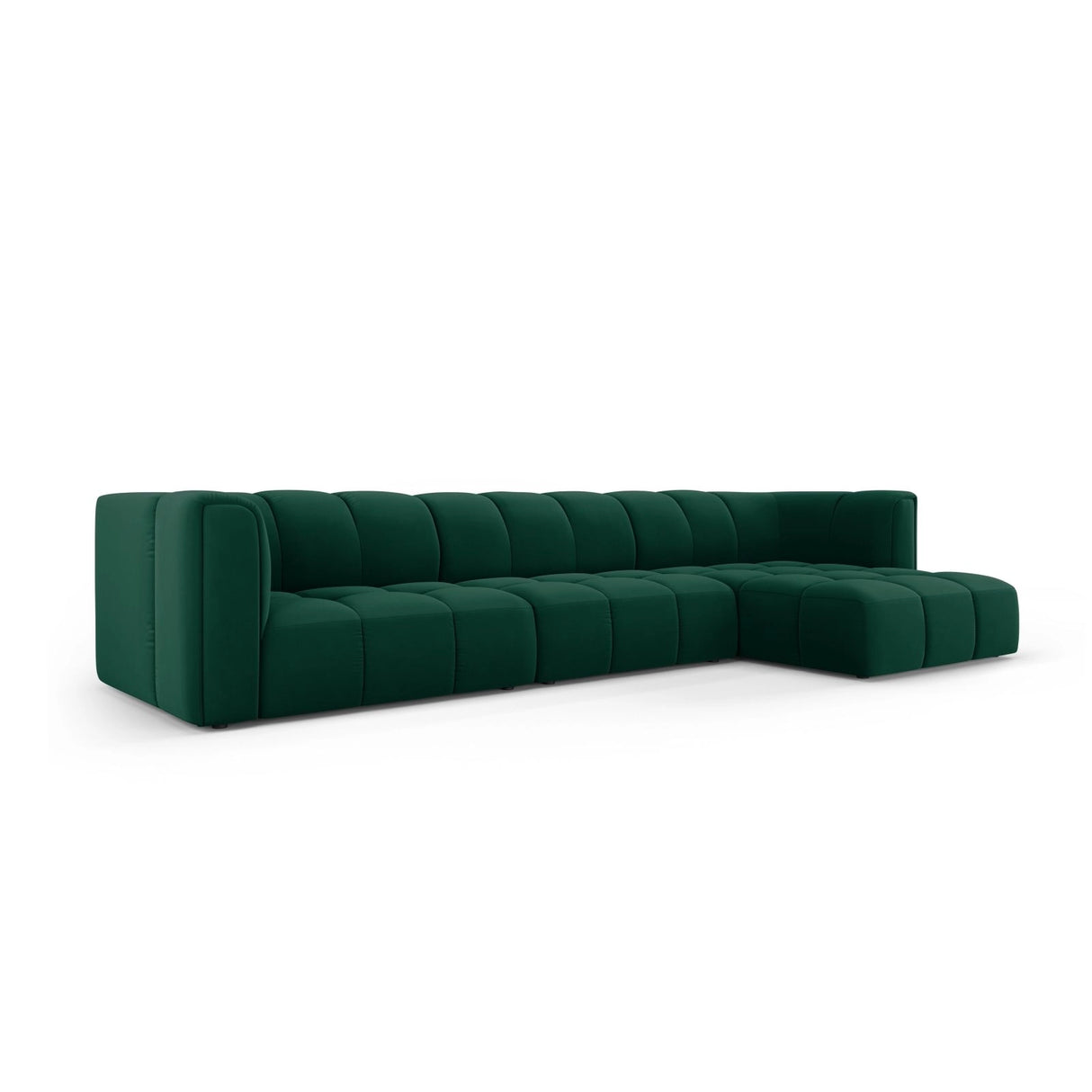 Moritz 5-Sitzer Ecksofa, Rechte Seite, aus Samt in Flaschengrün (Bluvel 78), 316x160x70 cm von Cosmopolitan Design – Bild 2