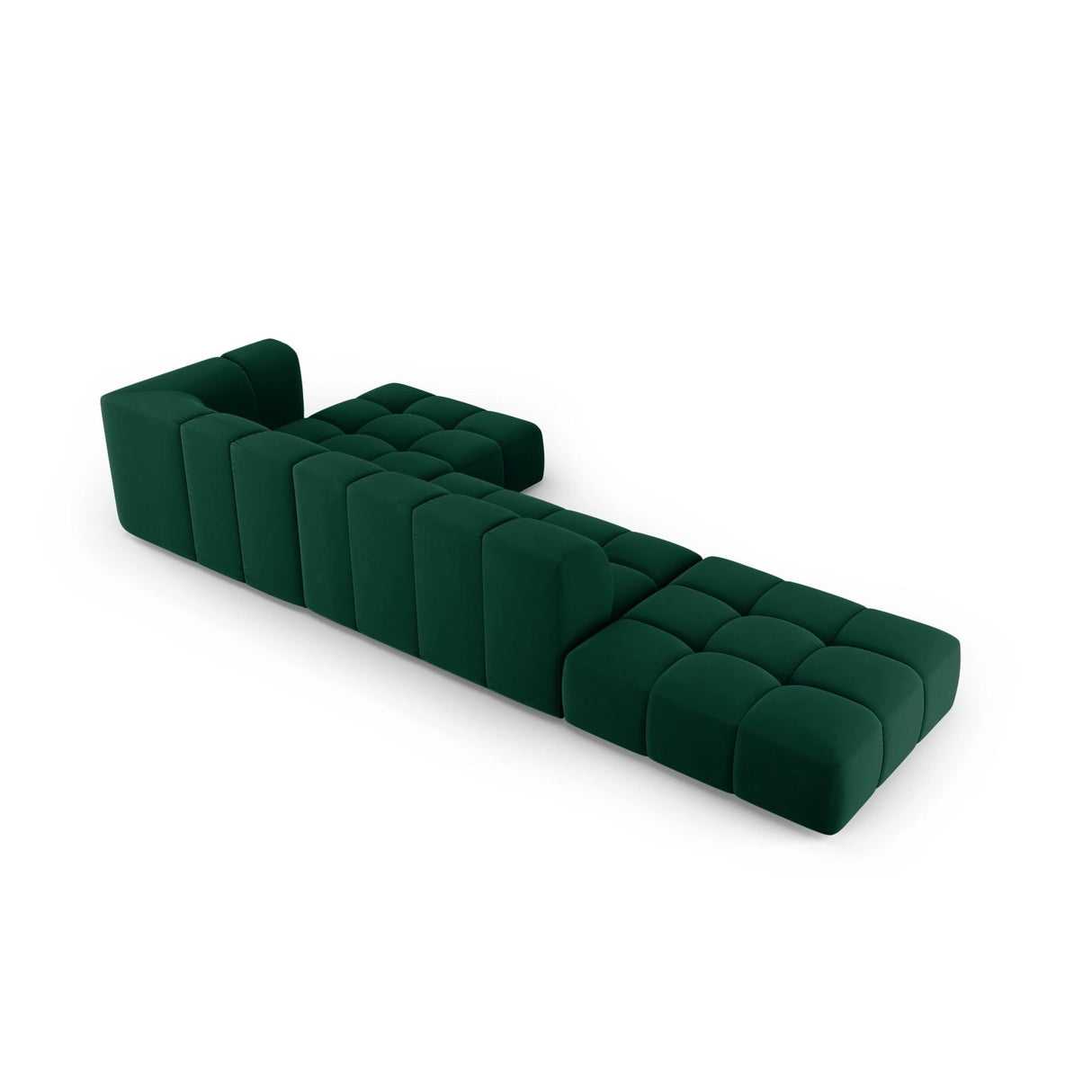 Moritz 5-Sitzer Ecksofa, Rechte Seite, aus Samt in Flaschengrün (Bluvel 78), 323x160x70 cm von Cosmopolitan Design – Bild 3