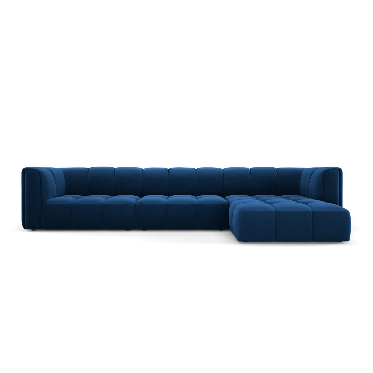 Moritz 5-Sitzer Ecksofa, Rechte Seite, aus Samt in Königsblau (Bluvel 86), 316x160x70 cm von Cosmopolitan Design – Bild 1
