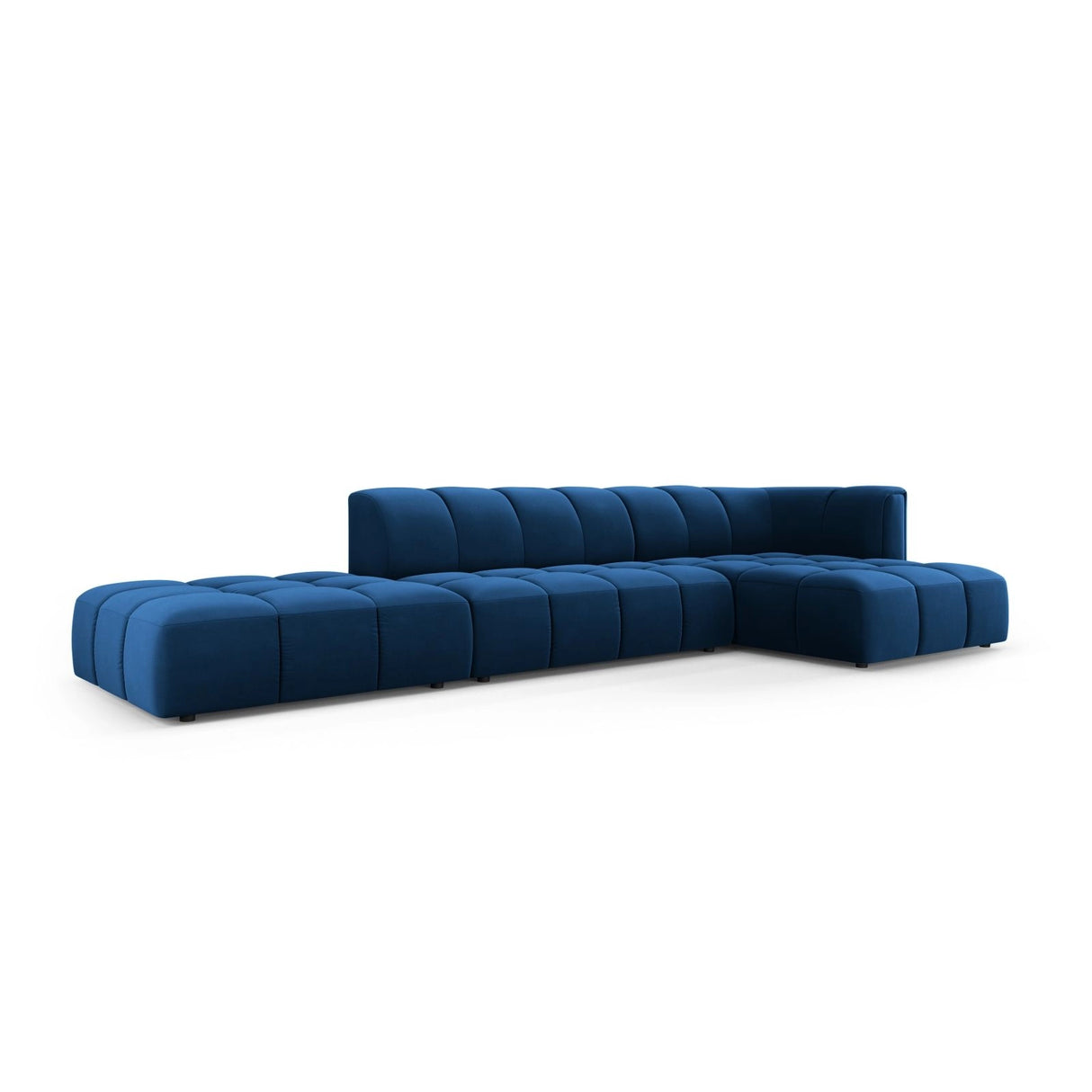 Moritz 5-Sitzer Ecksofa, Rechte Seite, aus Samt in Königsblau (Bluvel 86), 323x160x70 cm von Cosmopolitan Design – Bild 2