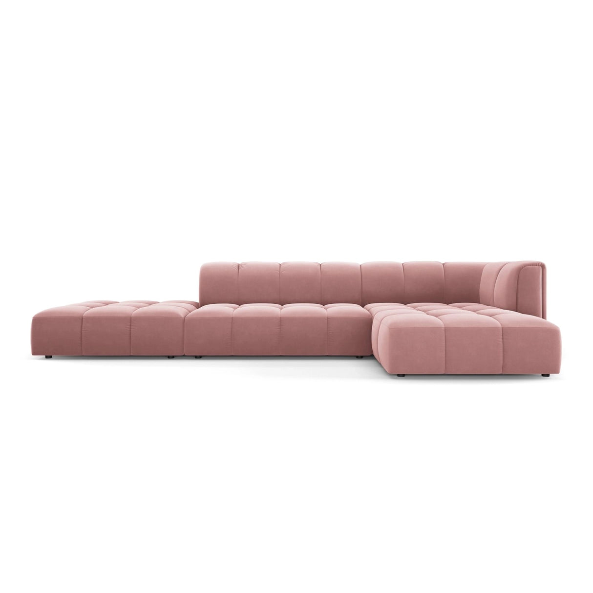 Moritz 5-Sitzer Ecksofa, Rechte Seite, aus Samt in Rosa (Bluvel 52), 323x160x70 cm von Cosmopolitan Design – Bild 1