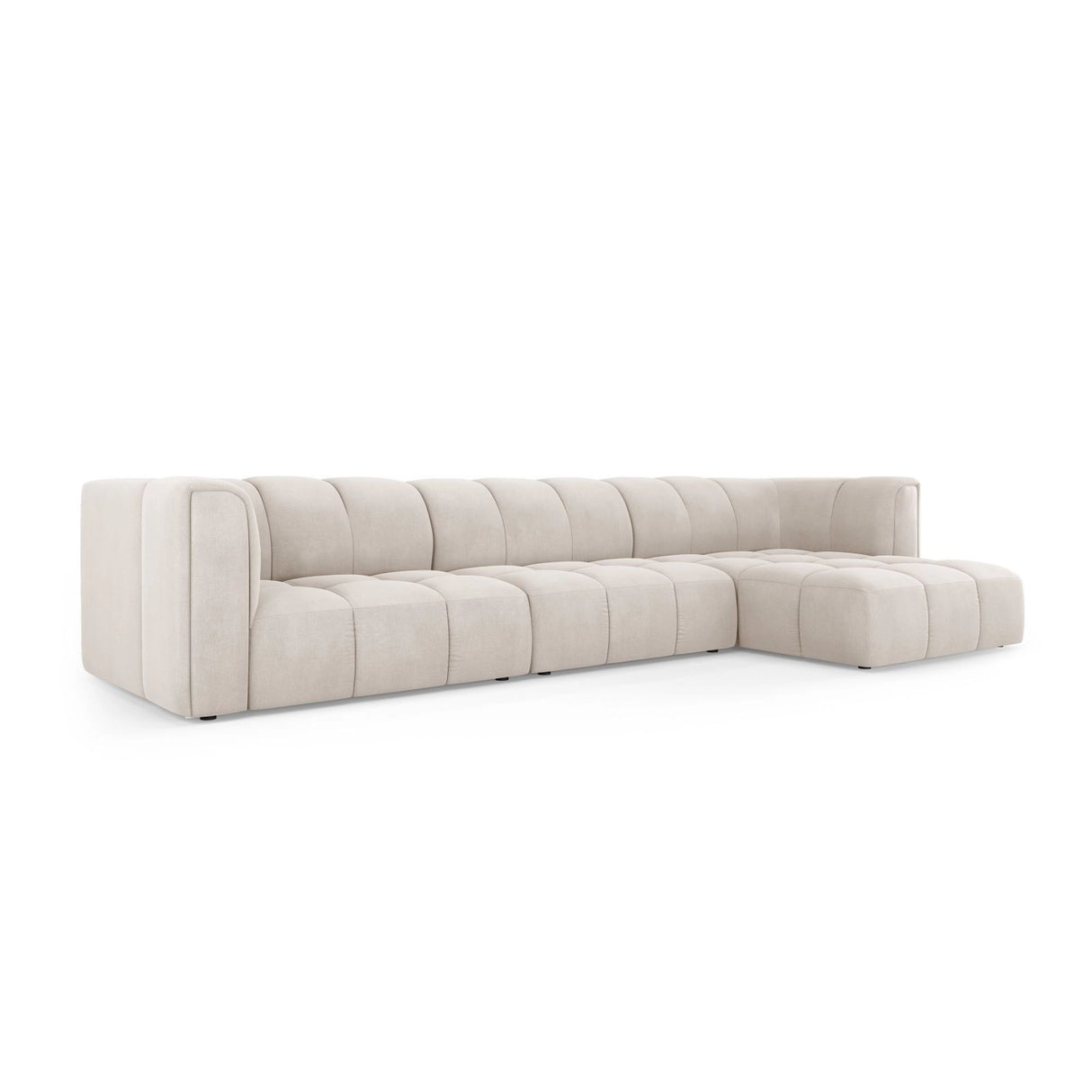 Moritz 5-Sitzer Ecksofa, Rechte Seite, aus Samt oder Chenille, 316x160x70 cm von Cosmopolitan Design – Bild 2