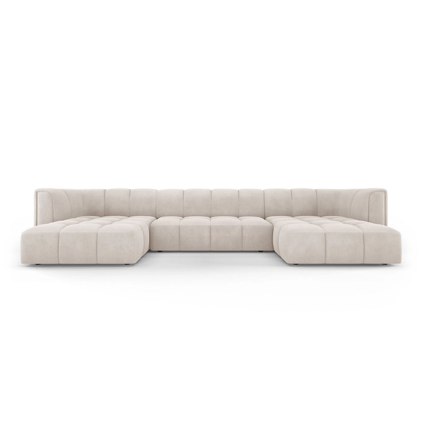 Moritz 5-Sitzer Panorama Sofa aus Samt oder Chenille, 346x160x70 cm von Cosmopolitan Design – Bild 1