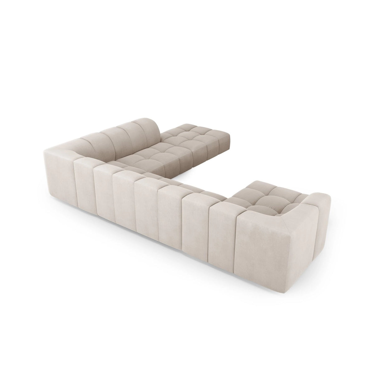 Moritz 7-Sitzer Panorama Ecksofa, Rechte Seite, aus Samt oder Chenille, 329x276x70 cm von Cosmopolitan Design – Bild 3