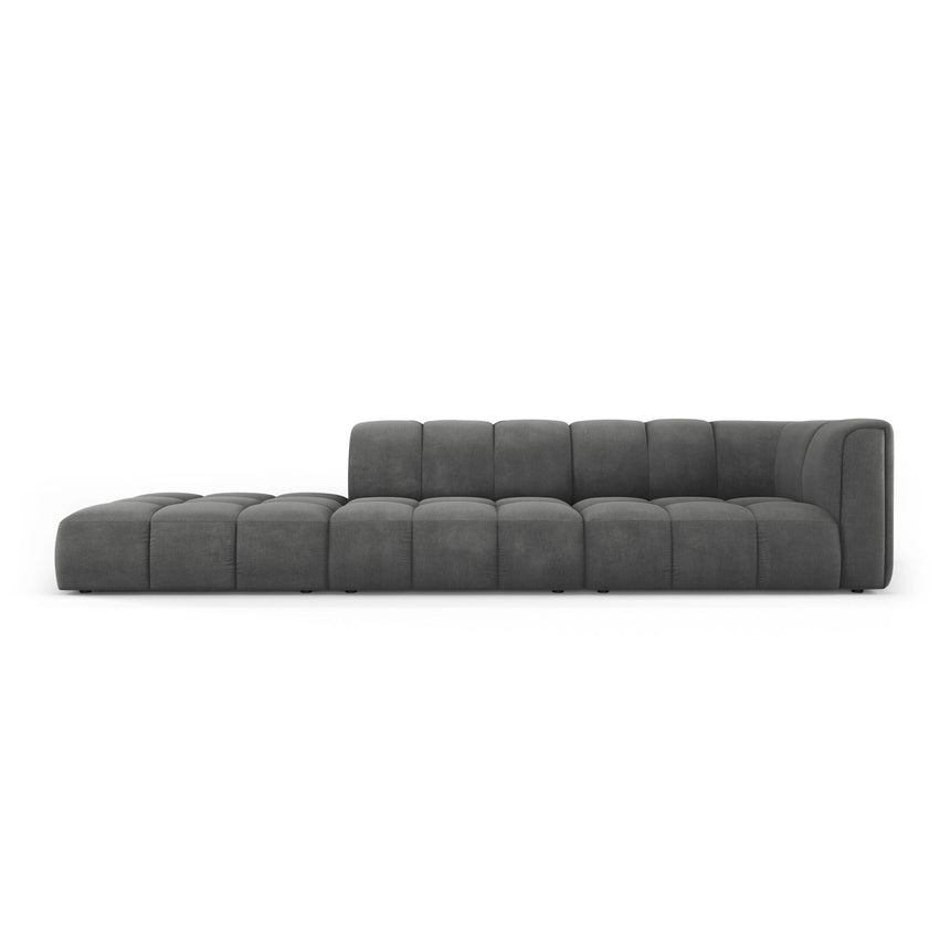 Moritz Modulares 4-Sitzer Sofa, Linke Seite, aus Chenille in Dunkelgrau (Rebel 3), 293x96 cm von Cosmopolitan Design – Bild 1