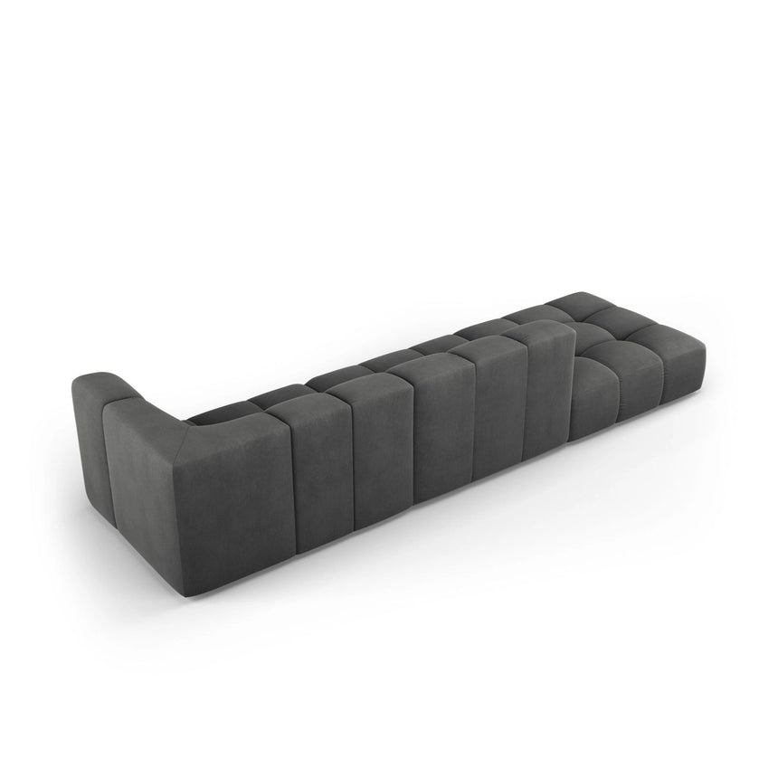 Moritz Modulares 4-Sitzer Sofa, Linke Seite, aus Chenille in Dunkelgrau (Rebel 3), 293x96 cm von Cosmopolitan Design – Bild 3